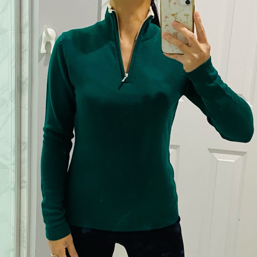 Brooks Brothers 346 Merino wool quarter zip sweater